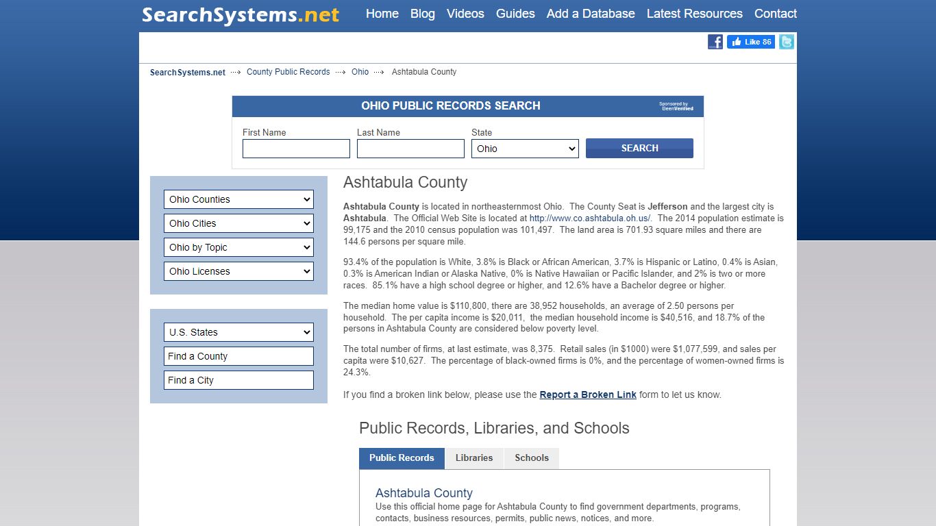 Ashtabula County Criminal and Public Records